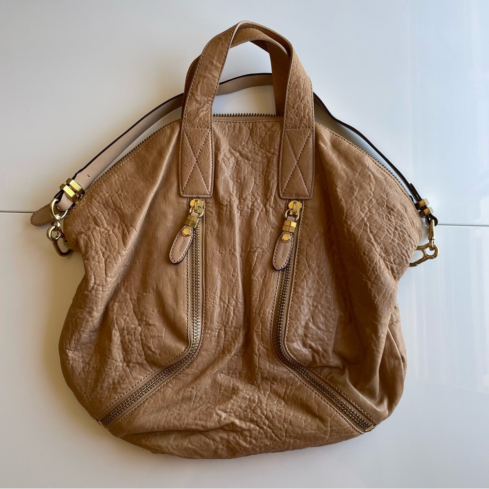 OrYANY Tan Leather Hobo Crossbody Bag Y2K